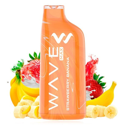 Vaper desechable BudVape Wave Max, de 8000 caladas sin nicotina, sabor strawberry banana