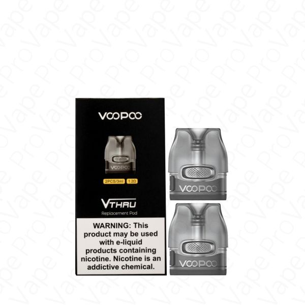 La imagen muestra 2 pods de recambio de 0.7 ohms para el vaper/pod recargable Vthru y Vmate