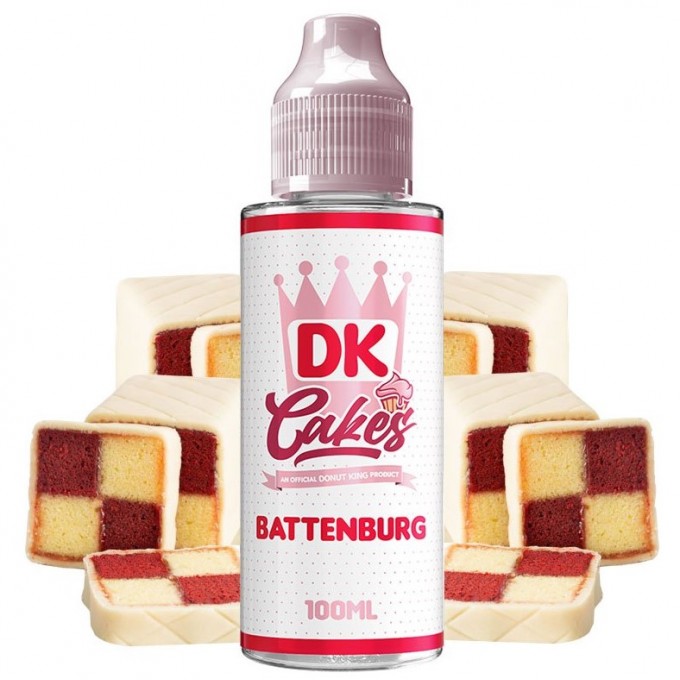 Líquido vapeo de 100ml, de la marca DK Breakfast y de sabor battenburg . Este líquido no contiene nicotina