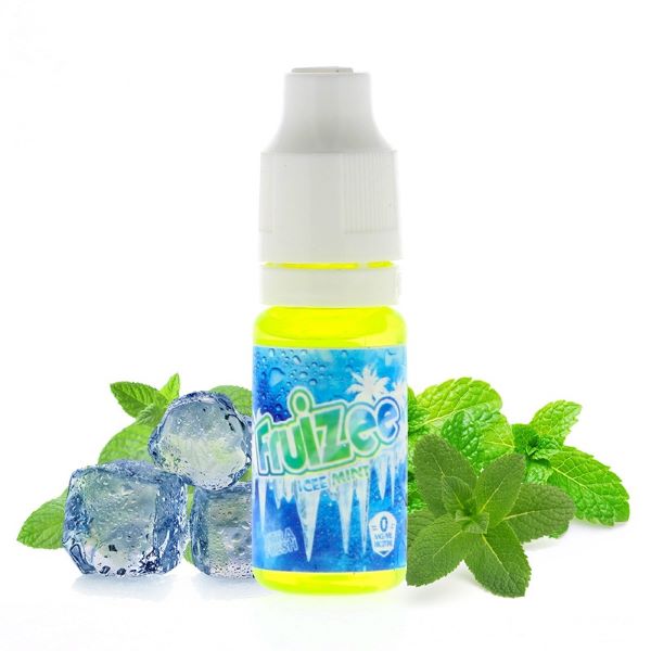 La imagen muestra 10ml de sales de nicotina para vapeo, icee mint de sabor menta con hielo de la marca Fruizee 